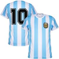 Argentinië Retro Voetbalshirt WK 1986 + Nummer 10