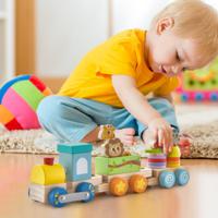 Stapelbare Houten Treinset Educatief Treinspeelgoed van Veilig Massief Hout met Kleurrijke Dierenfiguren Trekbare Locomotief - thumbnail