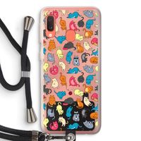 Kleurrijke katten: Samsung Galaxy A20e Transparant Hoesje met koord