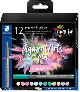 Staedtler Pigment Arts Brush Pen Pastel Colors viltstift Meerkleurig 12 stuk(s)