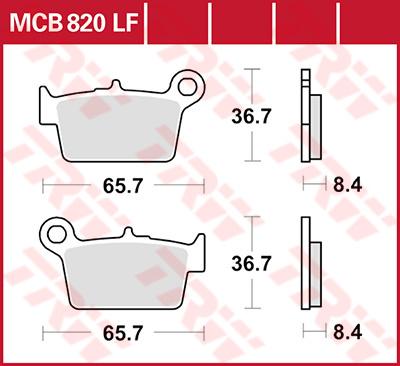 TRW Remblokken, en remschoenen voor de moto, MCB820 Allround organisch