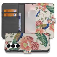 Samsung Galaxy S25 FE Hoesje Met Pasjes Pink Peacock PU Leer 3 Pasjes