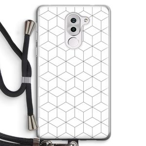 Zwart-witte kubussen: Honor 6X Transparant Hoesje met koord