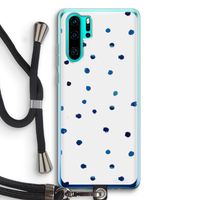 Blauwe stippen: Huawei P30 Pro Transparant Hoesje met koord