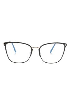 TOM FORD Eyewear lunette de vue à monture papillon en métal - Noir