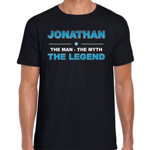 Naam cadeau t-shirt Jonathan - the legend zwart voor heren