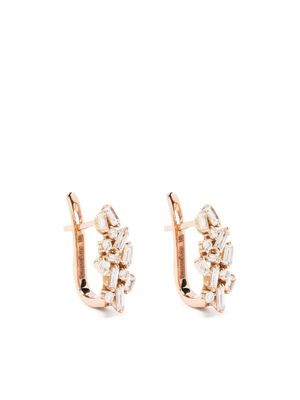Suzanne Kalan créoles en or rose 18ct pavées de diamants