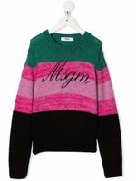 MSGM Kids pull rayé à logo - Rose