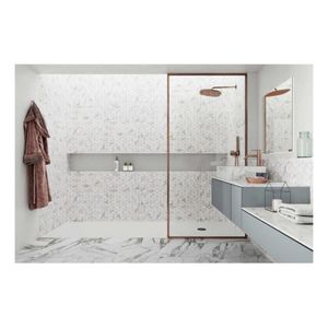 Kerabo Rhombus Vloer- en wandtegel | 26.5x51 cm | Marmerlook | Mat Wit