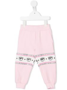 Chiara Ferragni Kids pantalon de jogging à détails œil protection - Rose