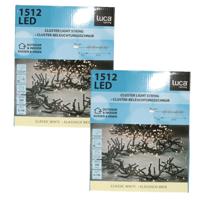 Clusterverlichting - 2x - 1512 led lampjes - helder wit - 10 meter - kerstverlichting
