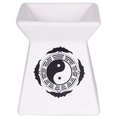 Geurolie brander - verdamper - 7 x 8 cm - voor etherische olie - ying yang thema - huisgeuren Geurolie brander - verdamper - 7 x 8 cm - voor etherische olie - ying yang thema - huisgeuren