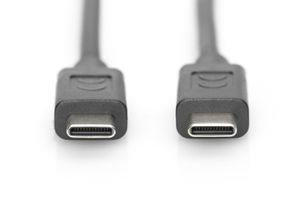 Digitus USB-kabel USB 2.0 USB-C stekker, USB-C stekker 1.00 m Zwart Afgeschermd AK-300155-010-S