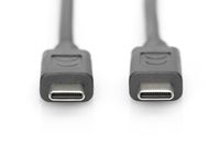 Digitus USB-kabel USB 2.0 USB-C stekker, USB-C stekker 1.00 m Zwart Afgeschermd AK-300155-010-S - thumbnail