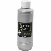 Creativ Company Textile color dekkende textielverf - zilver parelmoer, 250ml