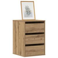 Ladekast 40x41x58 cm bewerkt hout artisanaal eikenkleurig