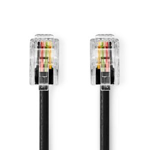 Nedis Telecomkabel | RJ10 Male | RJ10 Male | 5 m | Gerold | RJ10 | Zwart | 1 stuks - TCGP90100BK50 TCGP90100BK50