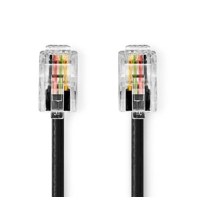 Nedis Telecomkabel | RJ10 Male | RJ10 Male | 5 m | Gerold | RJ10 | Zwart | 1 stuks - TCGP90100BK50 TCGP90100BK50