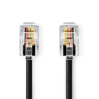 Nedis Telecomkabel | RJ10 Male | RJ10 Male | 5 m | Gerold | RJ10 | Zwart | 1 stuks - TCGP90100BK50 TCGP90100BK50