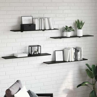 Boekenplank Bord 4 pcs Zwart 100 x 40 x 1.5cm Spaanplaat