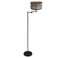 Steinhauer VloerlampBella zwart met bamboe kap - 3884ZW
