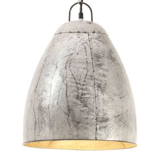VidaXL Hanglamp industrieel rond 25 w e27 32 cm zilverkleurig