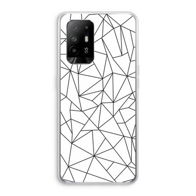 Geometrische lijnen zwart: Oppo A94 5G Transparant Hoesje