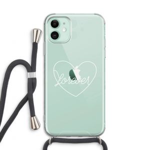 Forever heart pastel: iPhone 11 Transparant Hoesje met koord