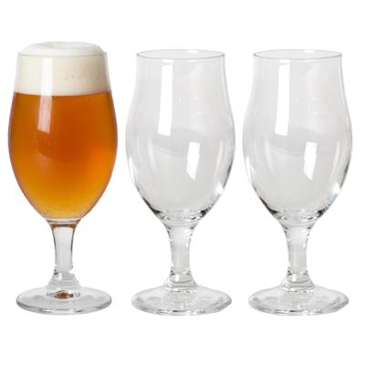 Bormioli Bierglazen Speciaalbier op voet - 520 ml - 20 cm - 3x stuks - Hoge luxe glazen