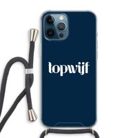 Topwijf Navy: iPhone 12 Pro Max Transparant Hoesje met koord