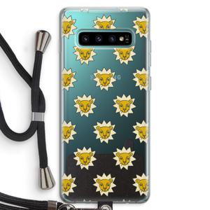 Leeuwenkoppen: Samsung Galaxy S10 Plus Transparant Hoesje met koord