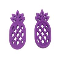5 stuks ananas silicone bijtringen Baby's bijtende hanger verpleging zachte silicone veilig speelgoed voor verzachten kinderziekten baby (paars)