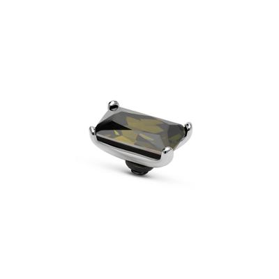 Melano Twisted Baguette Steentje Olive Zilver