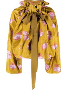 Patou blouse longue à manches bouffantes - Jaune