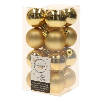 Decoris kleine kerstballen - 48x st - goud - 4 cm - kunststof - onbreekbare kerstballen Decoris kleine kerstballen - 48x st - goud - 4 cm - kunststof - onbreekbare kerstballen