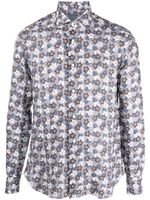 Barba chemise à fleurs - Gris