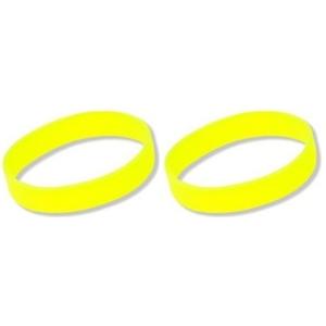 Siliconen armbandjes - 10x - stretch - Neon geel - polsbandjes - volwassenen