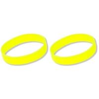 Siliconen armbandjes - 10x - stretch - Neon geel - polsbandjes - volwassenen