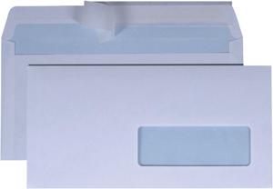 50 Zelfklevende enveloppen met venster rechts C5/6 114 x 229 mm