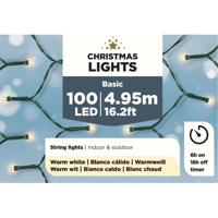Kerstlichtsnoer - LED - warm wit - 495 cm - buiten - 100 lampjes - boomverlichting Kerstlichtsnoer - LED - warm wit - 495 cm - buiten - 100 lampjes - boomverlichting