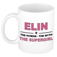 Elin The woman, The myth the supergirl cadeau koffie mok / thee beker 300 ml - thumbnail