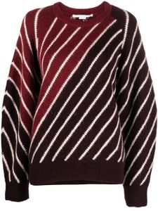 Stella McCartney pull à rayures diagonales - Rouge