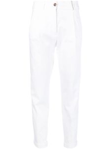 Fabiana Filippi pantalon en coton à taille haute - Blanc