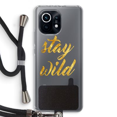 Stay wild: Xiaomi Mi 11 Transparant Hoesje met koord