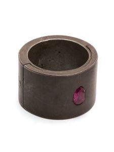 Parts of Four bague Sistema Single Ruby Slice - Gris