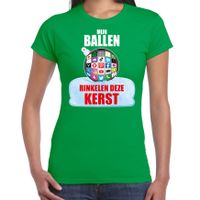 Groen Kerstshirt / Kerstkleding Mijn ballen rinkelen deze Kerst voor dames met social media kerstbal 2XL  -