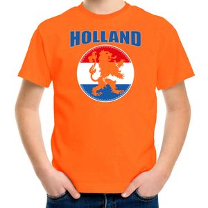 Oranje fan shirt / kleding Holland met oranje leeuw Koningsdag/ EK/ WK voor kinderen XL (158-164)  -