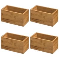 5Five Opberg/sorteer/lade verdelers bakjes - 6x stuks - bamboe hout - 18 x 9 x 9.5 cm