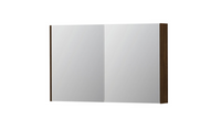 INK SPK2 spiegelkast met 2 dubbelzijdige spiegeldeuren, 4 verstelbare glazen planchetten, stopcontact en schakelaar 120 x 14 x 73 cm, koper eiken - thumbnail