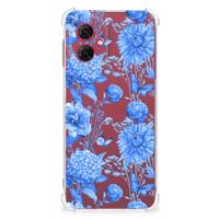Case voor Motorola Moto G55 Flowers Blue